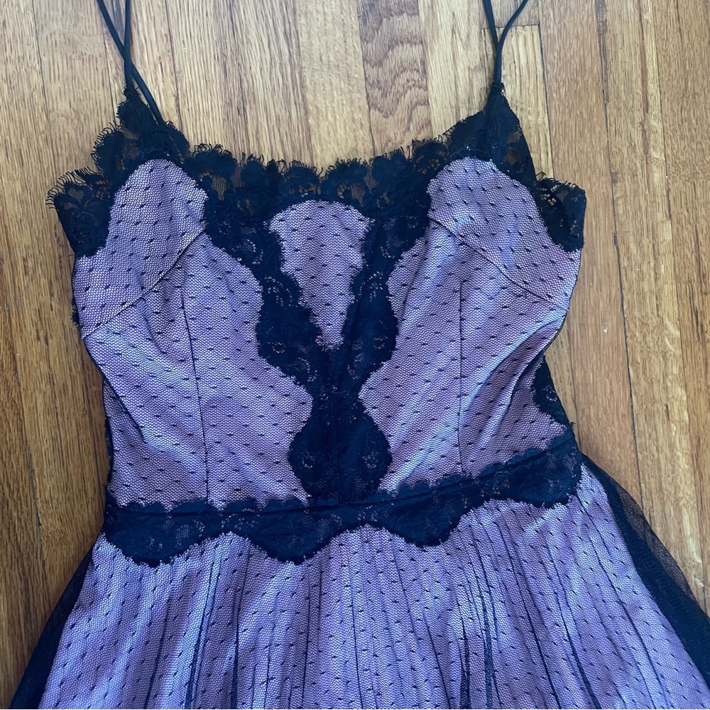 Betsey Johnson Pink and Black Lace Dress - Picture 2 of 3